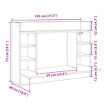 Veggmontert Skrivebord Hvit 105X48X75 Cm Konstruert Tre