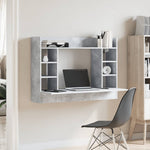 Veggmontert Skrivebord Grå 105X48X75 Cm Konstruert Tre