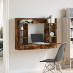 Veggmontert Skrivebord Røkt Eik 105X48X75 Cm Konstruert Tre