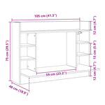 Veggmontert Skrivebord Røkt Eik 105X48X75 Cm Konstruert Tre