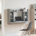Veggmontert Skrivebord Grå Sonoma 105X48X75 Cm Konstruert Tre