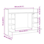 Veggmontert Skrivebord Grå Sonoma 105X48X75 Cm Konstruert Tre