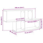 Vegghylle Betonggrå 100X20X53 Cm Konstruert Tre