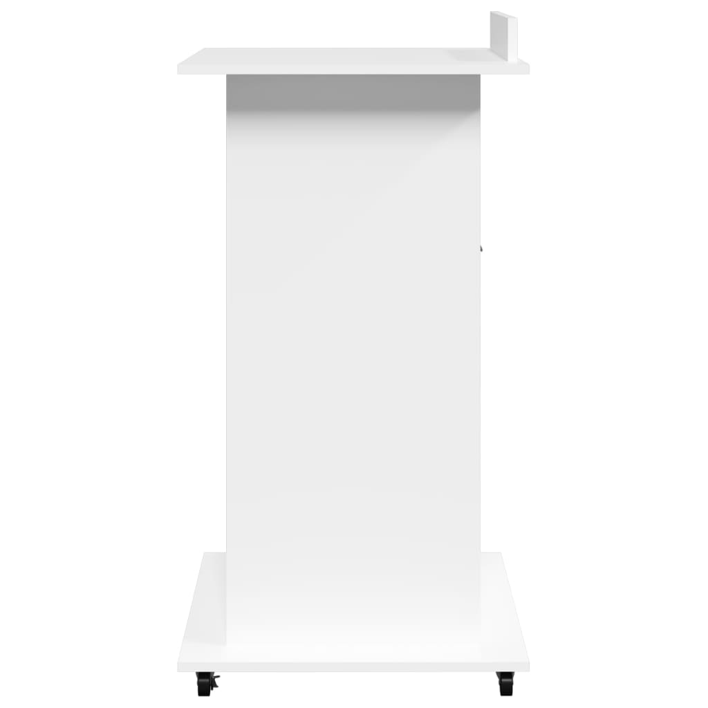 Kateter Med Hjul Og Skuff Hvit 55X55X107 Cm Konstruert Tre