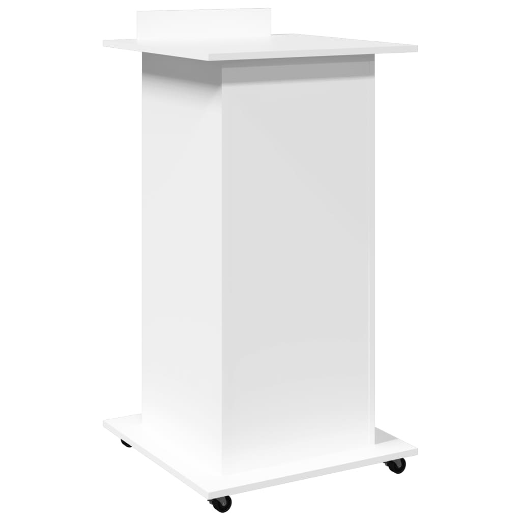 Kateter Med Hjul Og Skuff Hvit 55X55X107 Cm Konstruert Tre