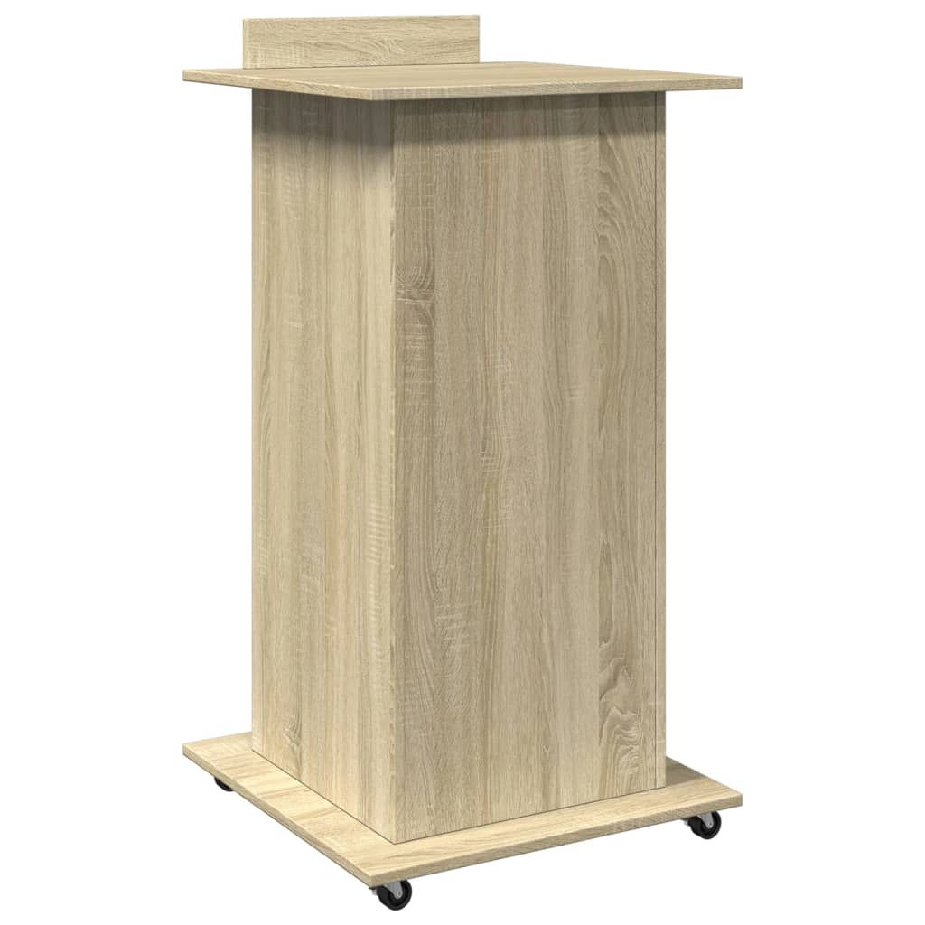 Kateter Med Hjul Og Skuff Sonoma Eik 55X55X107Cm Konstruert Tre