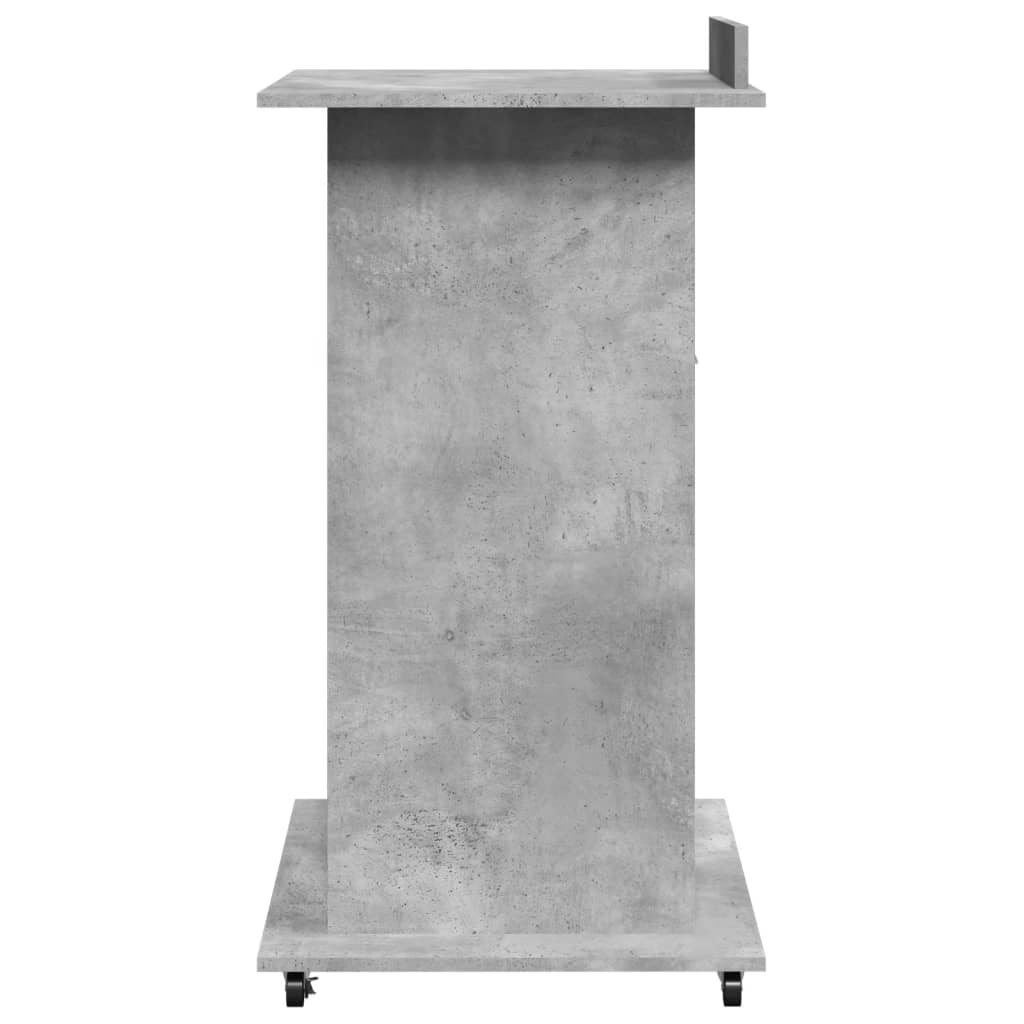 Kateter Med Hjul Og Skuff Betonggrå 55X55X107 Cm Konstruert Tre