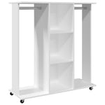 Garderobe Med Hjul Hvit 102X38X110 Cm Konstruert Tre