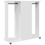 Garderobe Med Hjul Hvit 102X38X110 Cm Konstruert Tre
