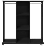 Garderobe Med Hjul Svart 102X38X110 Cm Konstruert Tre