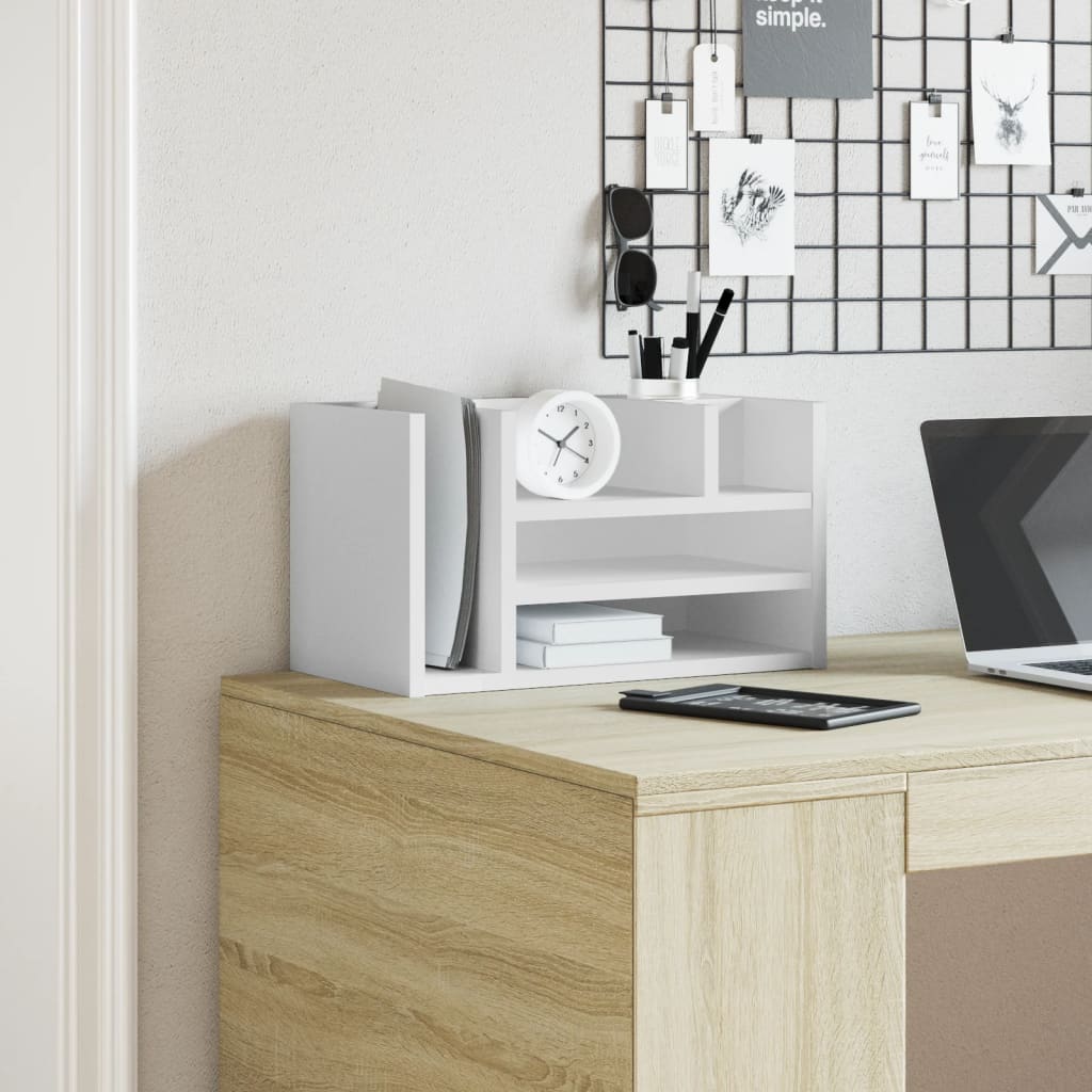 Hylle Til Skrivebord Hvit 44,5X24X25 Cm Konstruert Tre