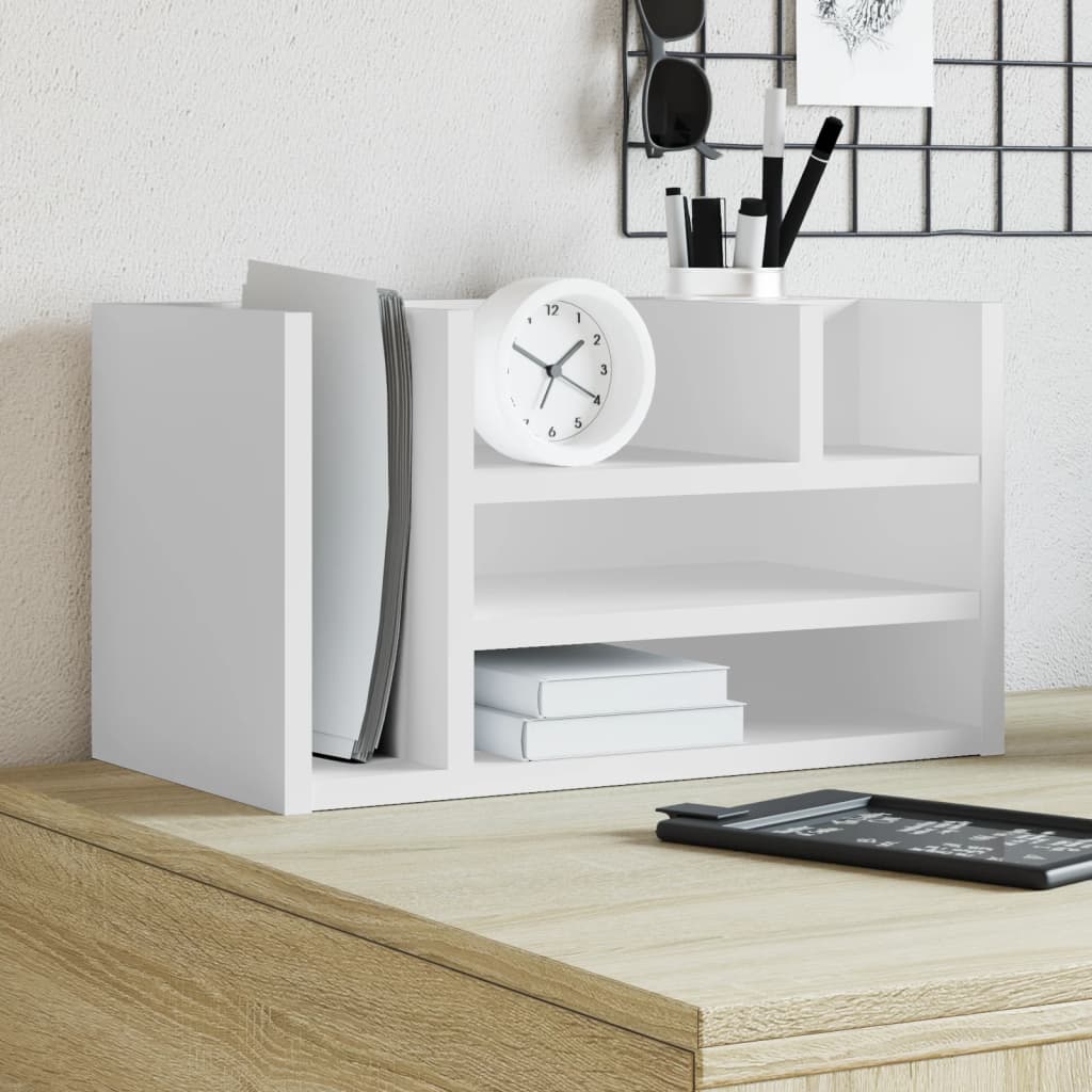 Hylle Til Skrivebord Hvit 44,5X24X25 Cm Konstruert Tre