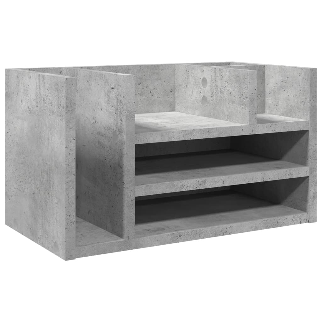 Hylle Til Skrivebord Betonggrå 44,5X24X25 Cm Konstruert Tre