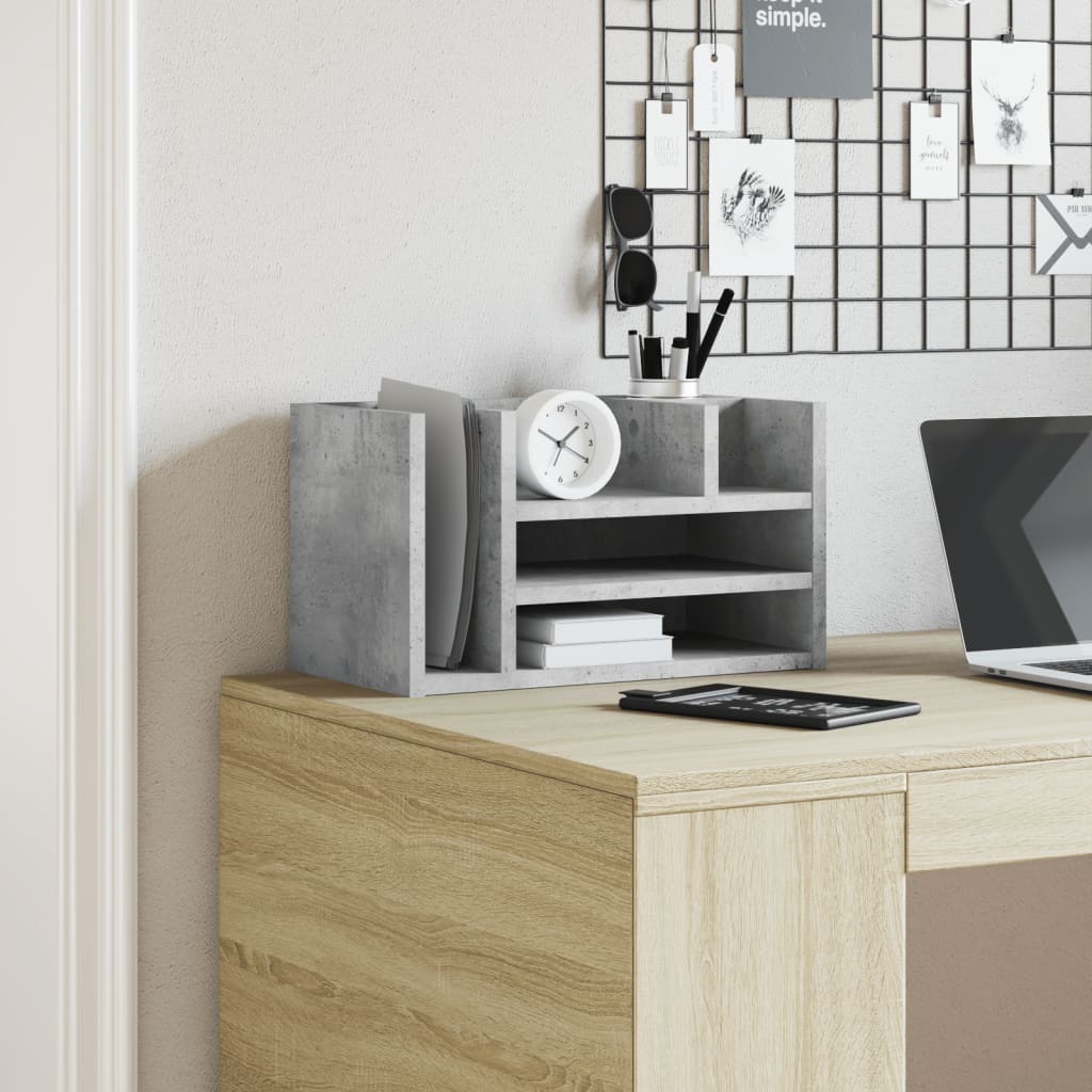 Hylle Til Skrivebord Betonggrå 44,5X24X25 Cm Konstruert Tre