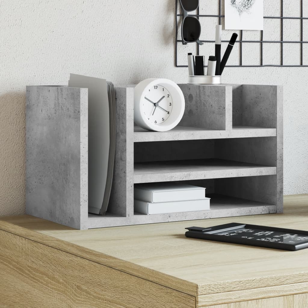 Hylle Til Skrivebord Betonggrå 44,5X24X25 Cm Konstruert Tre