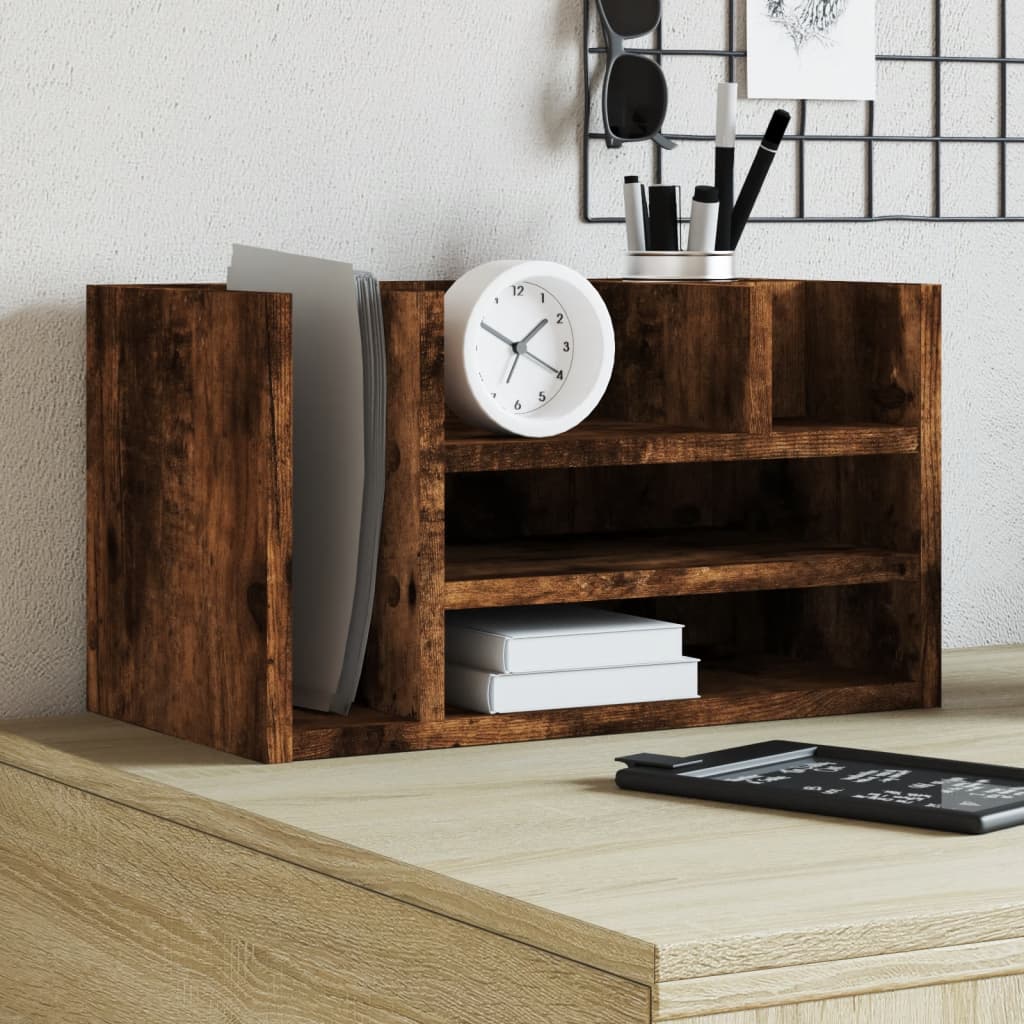 Hylle Til Skrivebord Røkt Eik 44,5X24X25 Cm Konstruert Tre
