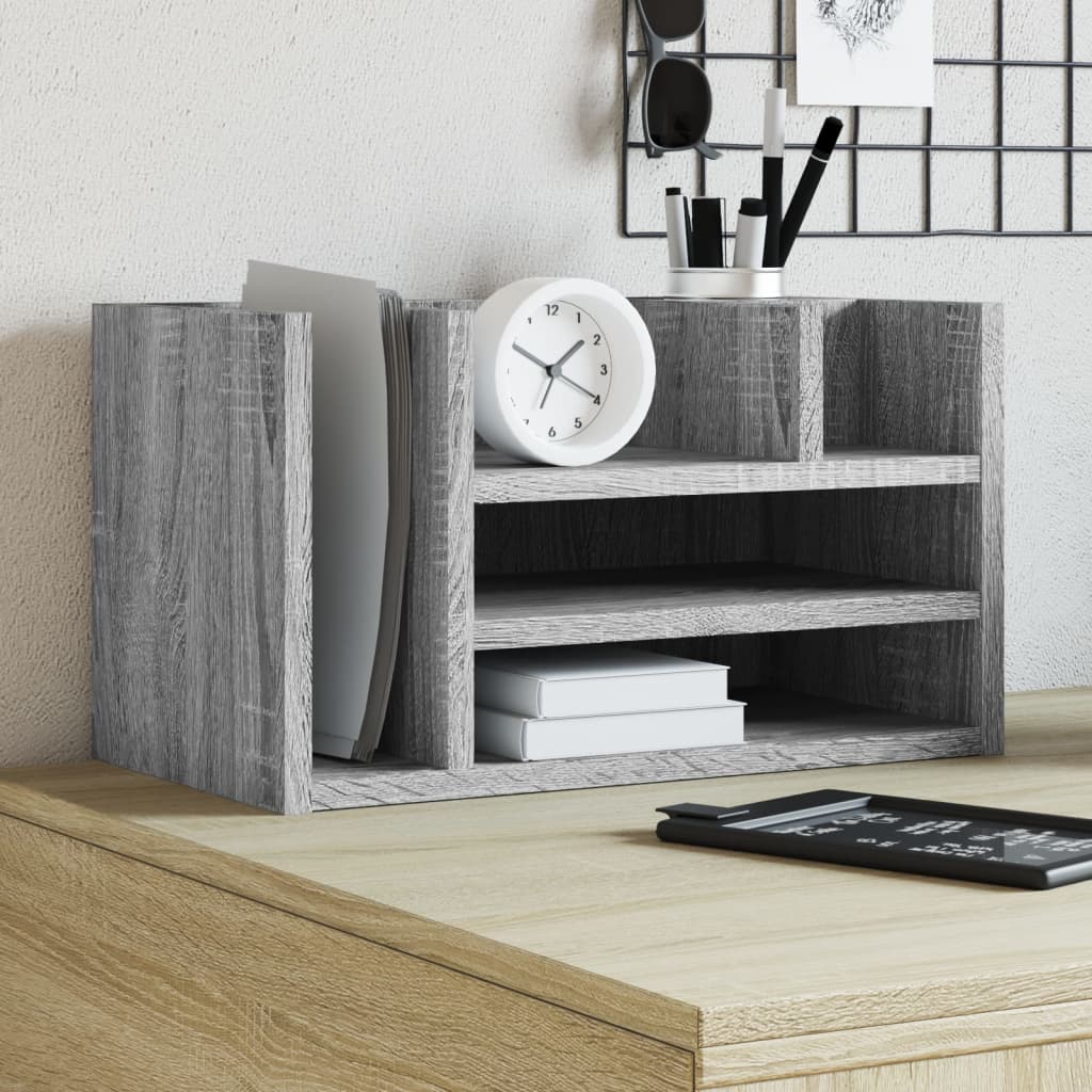 Hylle Til Skrivebord Grå Sonoma 44,5X24X25 Cm Konstruert Tre