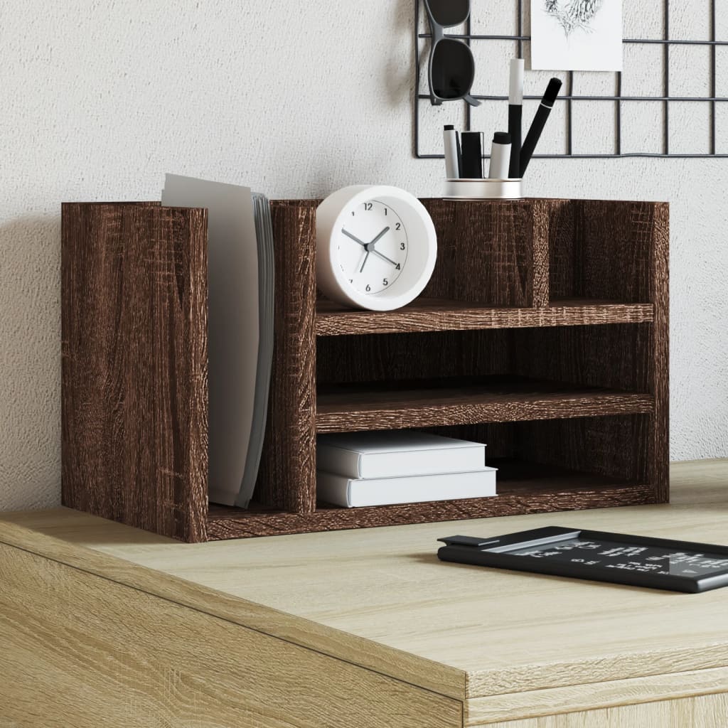 Hylle Til Skrivebord Brun Eik 44,5X24X25 Cm Konstruert Tre