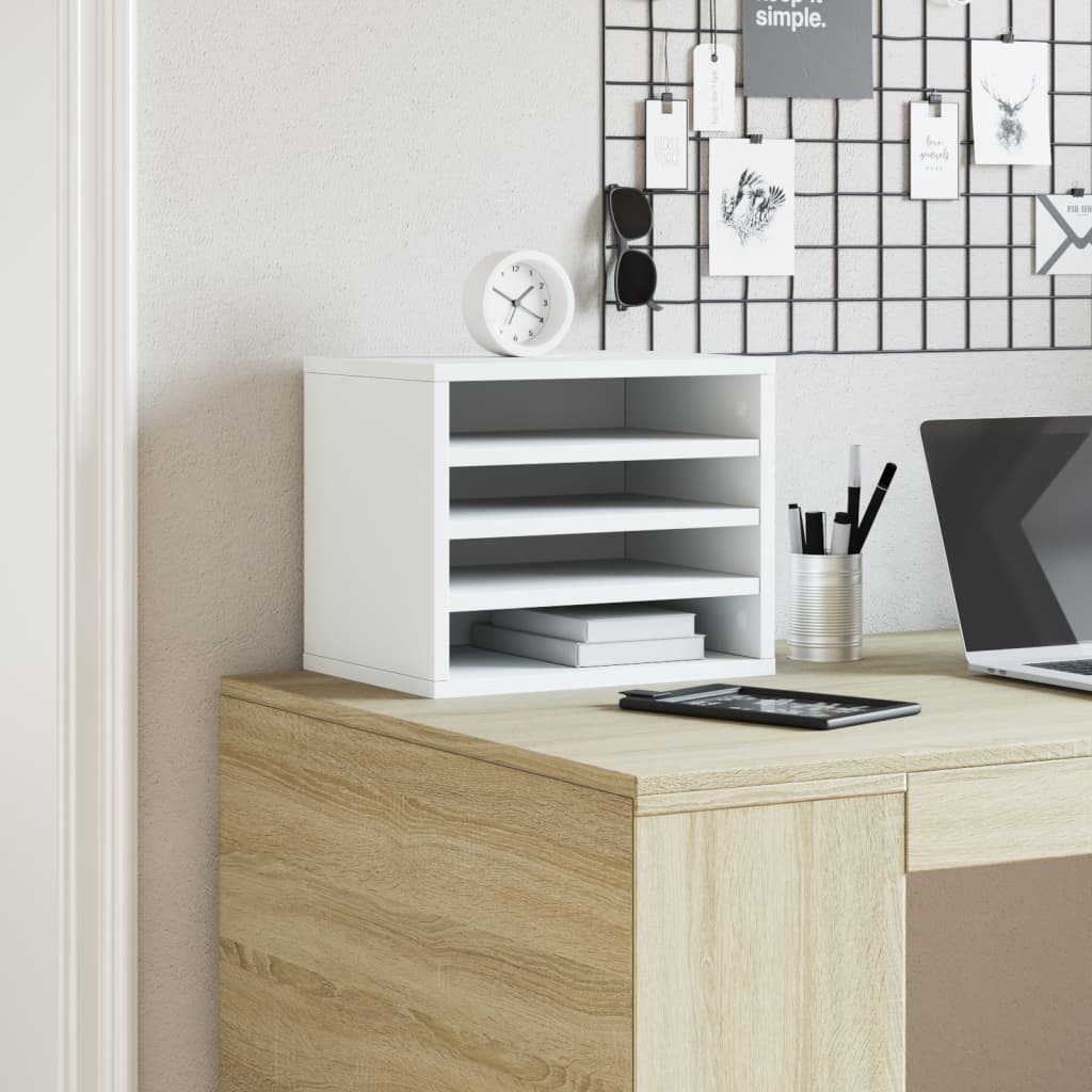 Hylle Til Skrivebord Hvit 36X26X29,5 Cm Konstruert Tre