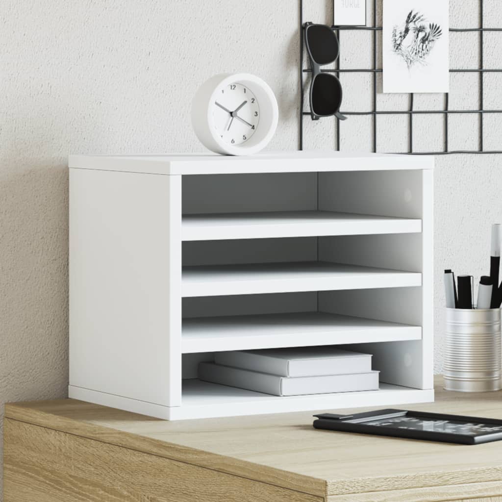 Hylle Til Skrivebord Hvit 36X26X29,5 Cm Konstruert Tre
