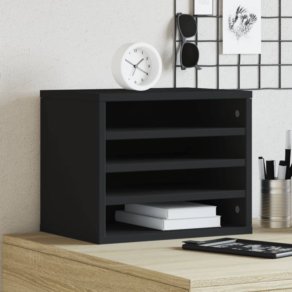 Hylle Til Skrivebord Svart 36X26X29,5 Cm Konstruert Tre