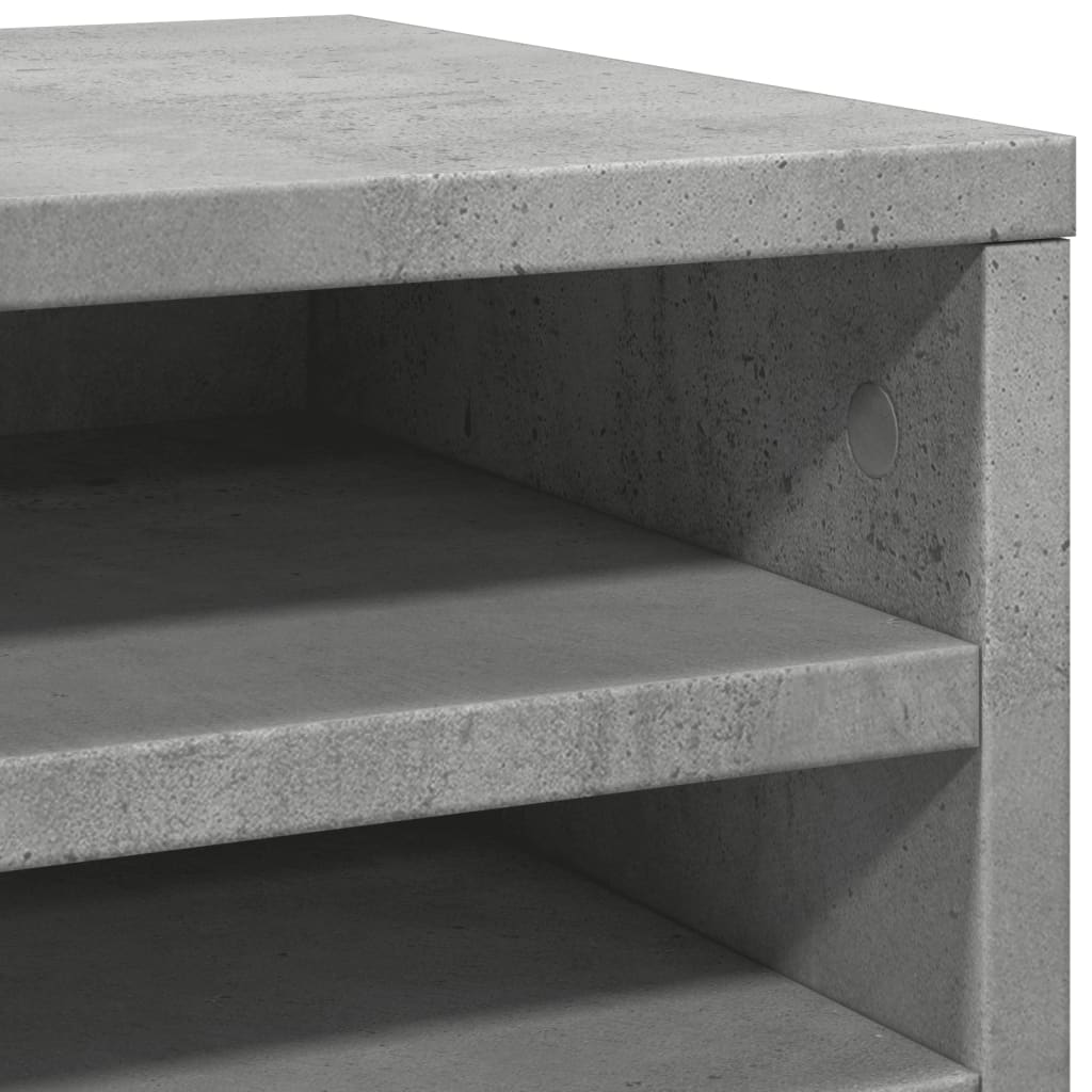 Hylle Til Skrivebord Betonggrå 36X26X29,5 Cm Konstruert Tre