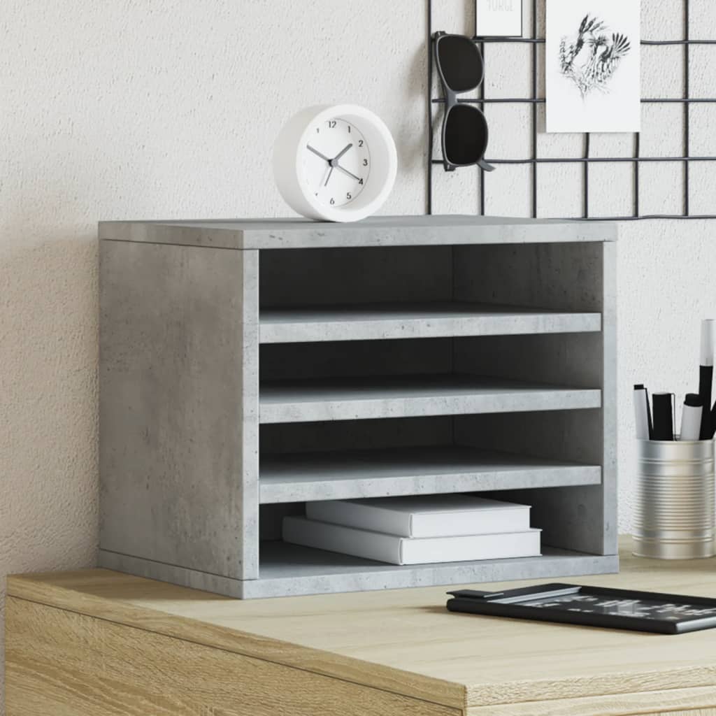 Hylle Til Skrivebord Betonggrå 36X26X29,5 Cm Konstruert Tre