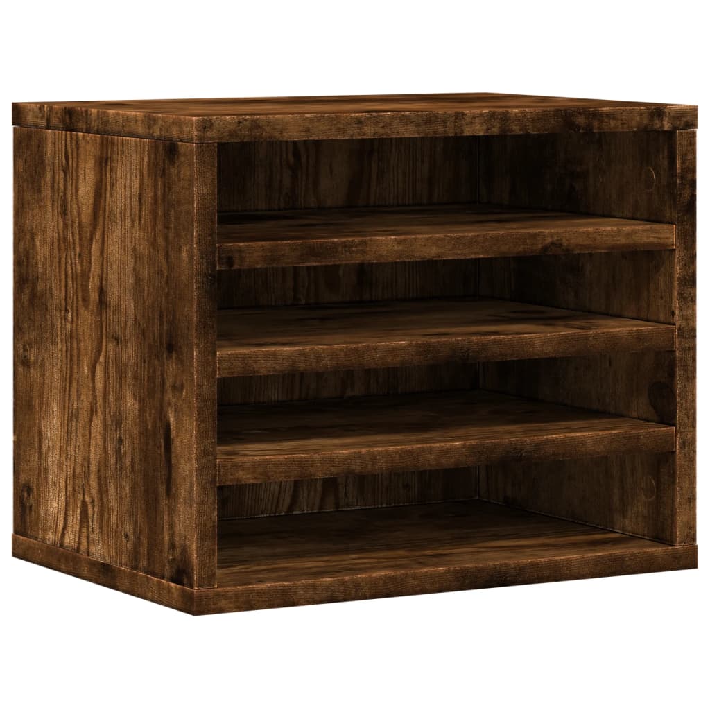 Hylle Til Skrivebord Røkt Eik 36X26X29,5 Cm Konstruert Tre