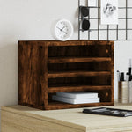 Hylle Til Skrivebord Røkt Eik 36X26X29,5 Cm Konstruert Tre