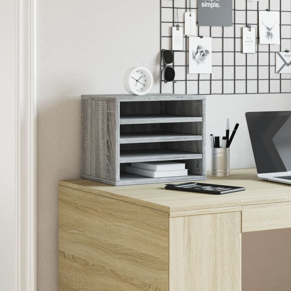 Hylle Til Skrivebord Grå Sonoma 36X26X29,5 Cm Konstruert Tre