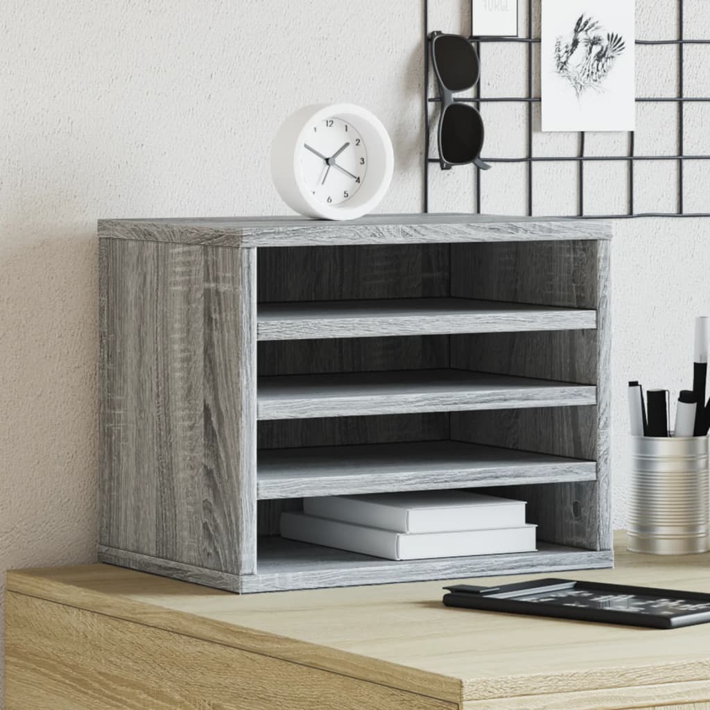 Hylle Til Skrivebord Grå Sonoma 36X26X29,5 Cm Konstruert Tre