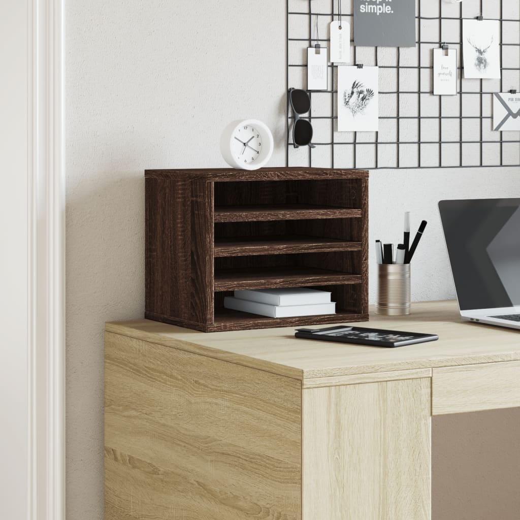 Hylle Til Skrivebord Brun Eik 36X26X29,5 Cm Konstruert Tre