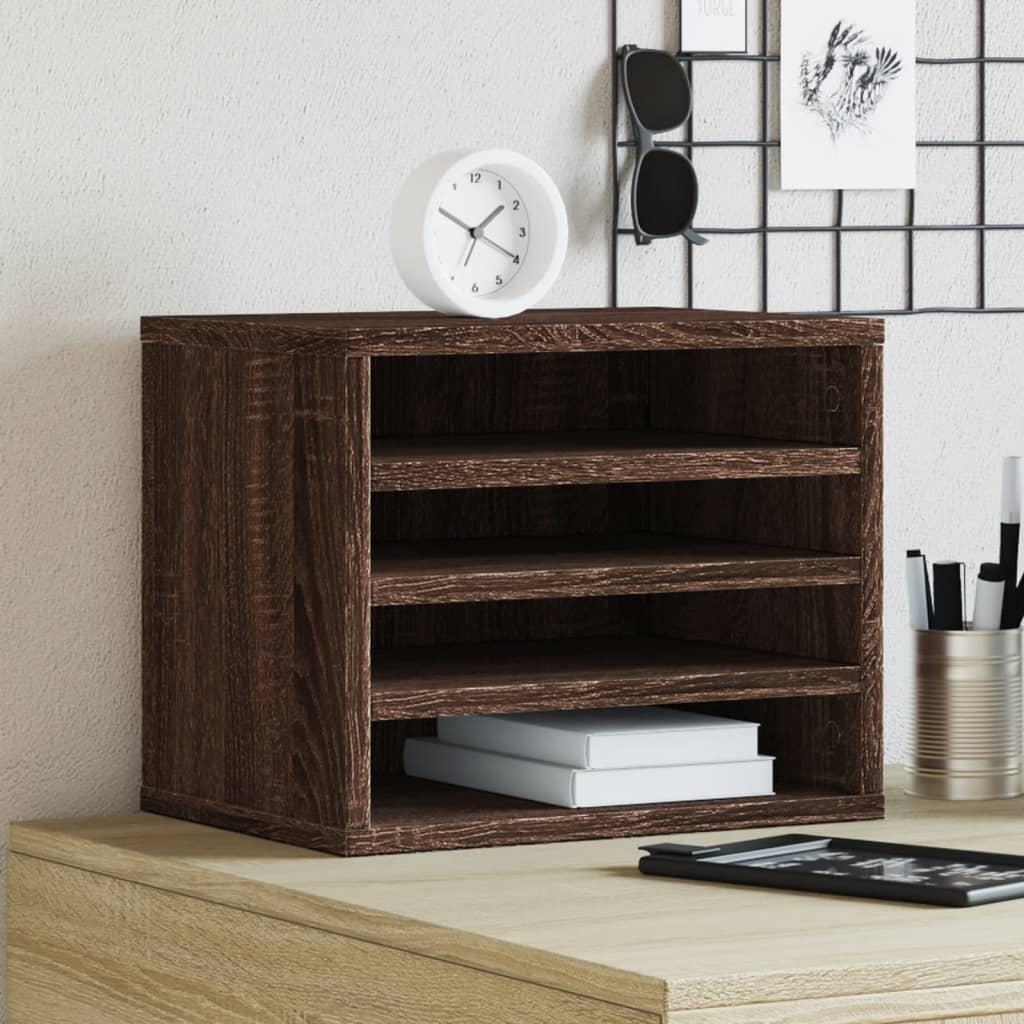 Hylle Til Skrivebord Brun Eik 36X26X29,5 Cm Konstruert Tre