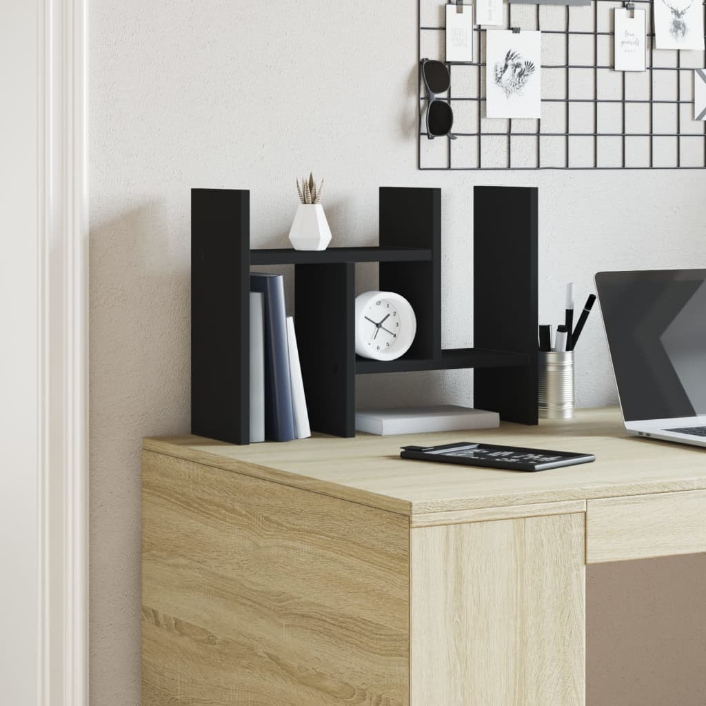 Hylle Til Skrivebord Svart 34,5X15,5X35,5 Cm Konstruert Tre