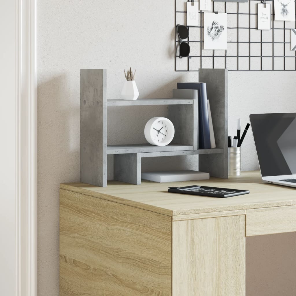 Hylle Til Skrivebord Betonggrå 38,5X17X39 Cm Konstruert Tre
