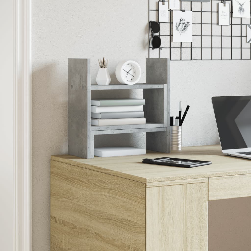Hylle Til Skrivebord Betonggrå 38,5X17X39 Cm Konstruert Tre