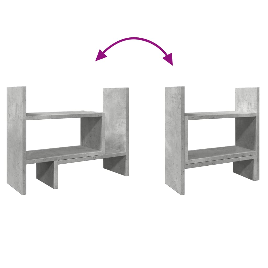 Hylle Til Skrivebord Betonggrå 38,5X17X39 Cm Konstruert Tre