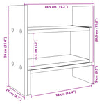 Hylle Til Skrivebord Betonggrå 38,5X17X39 Cm Konstruert Tre
