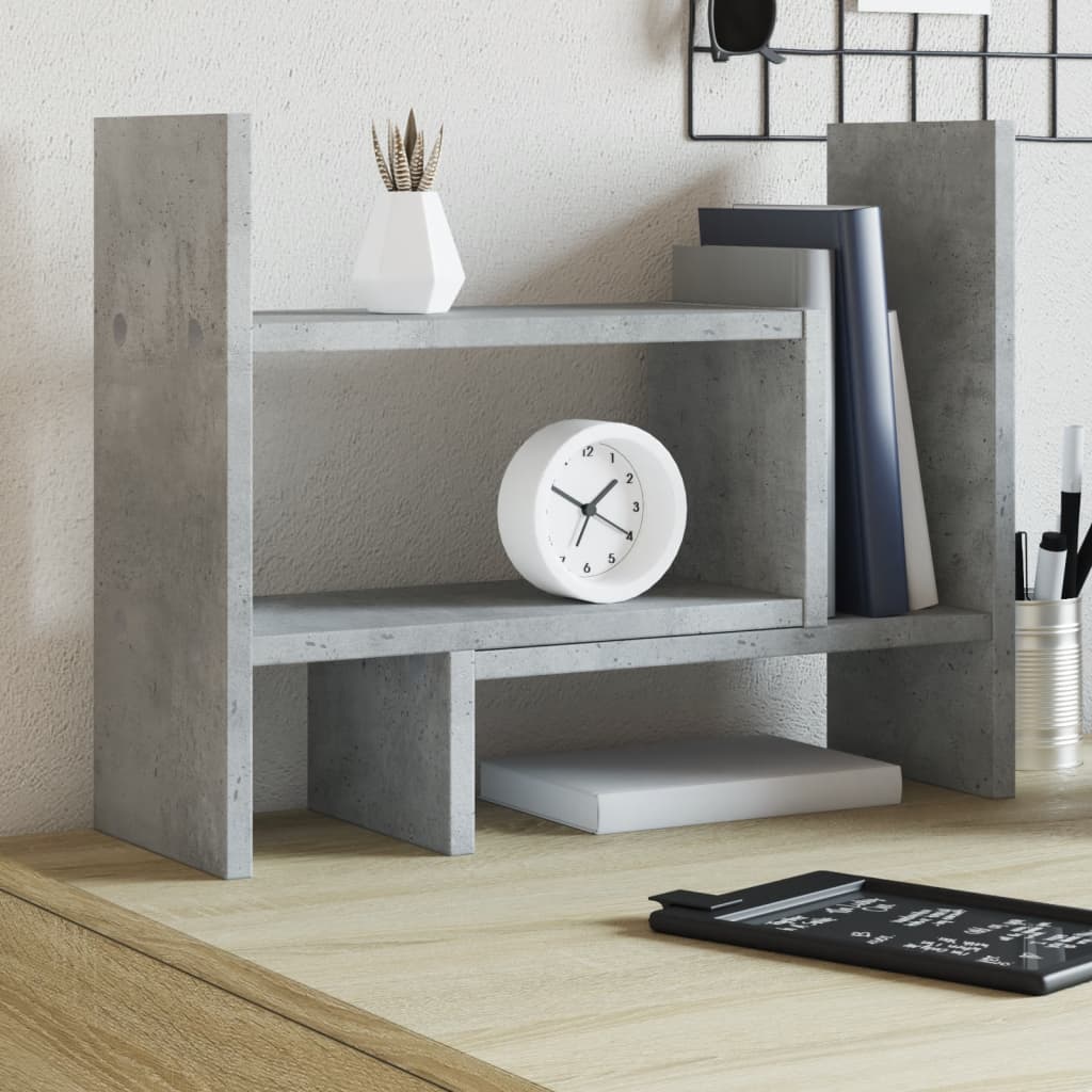 Hylle Til Skrivebord Betonggrå 38,5X17X39 Cm Konstruert Tre