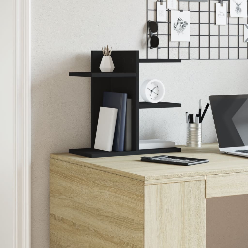 Hylle Til Skrivebord Svart 42X21,5X42 Cm Konstruert Tre