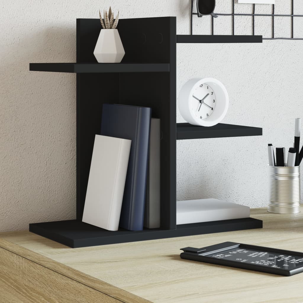 Hylle Til Skrivebord Svart 42X21,5X42 Cm Konstruert Tre