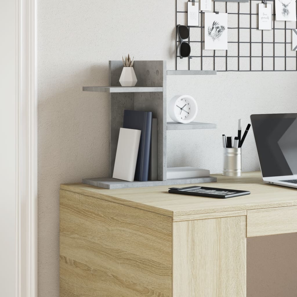 Hylle Til Skrivebord Betonggrå 42X21,5X42 Cm Konstruert Tre