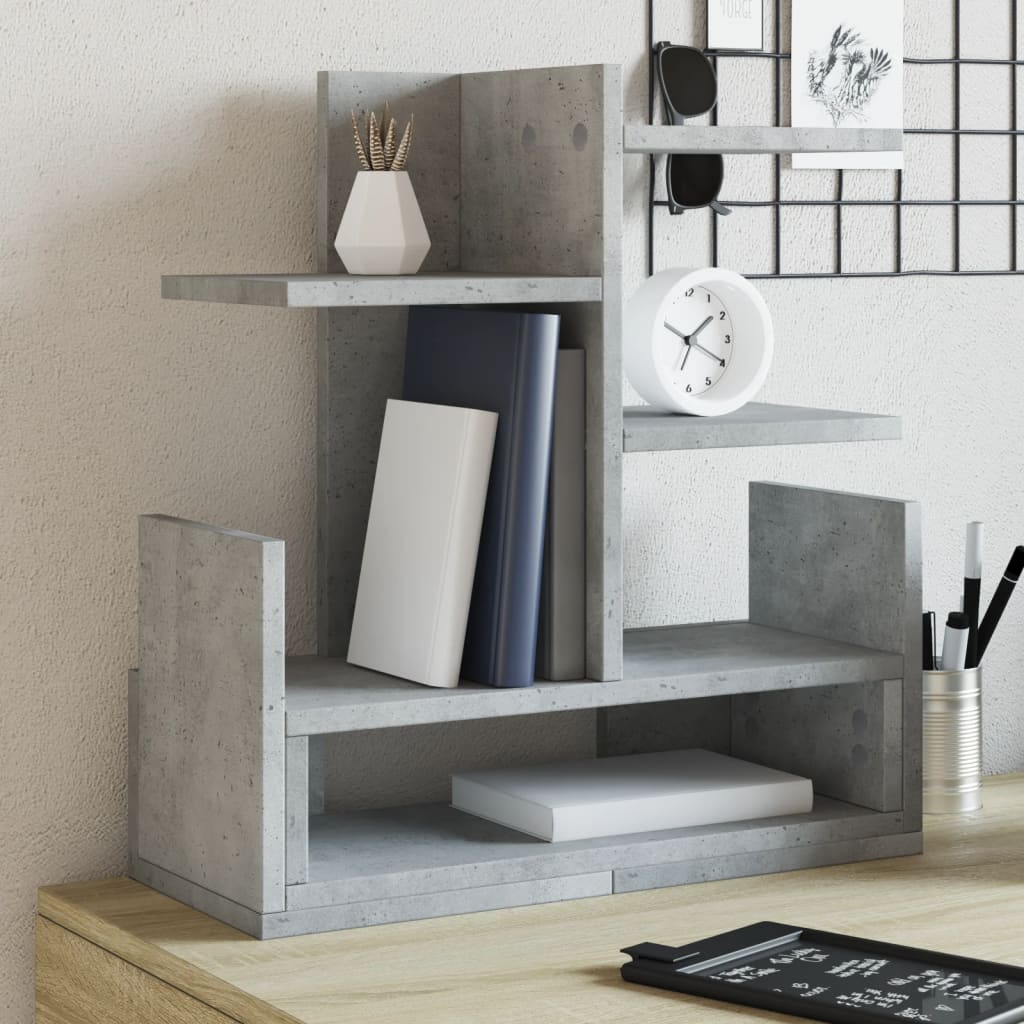Hylle Til Skrivebord Betonggrå 49X20X52,5 Cm Konstruert Tre