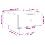Salongbord Hvit 60X45X31 Cm Konstruert Tre