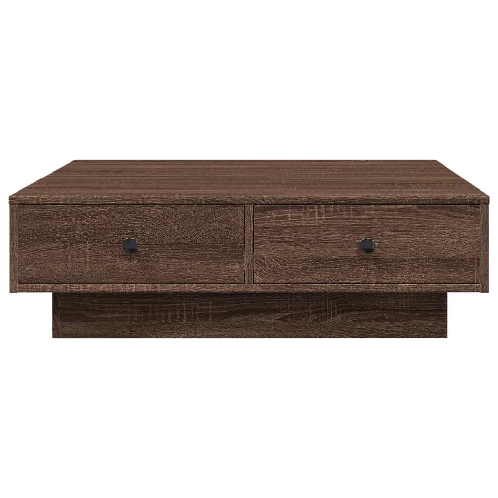 Salongbord Brun Eik 90X90X28 Cm Konstruert Tre