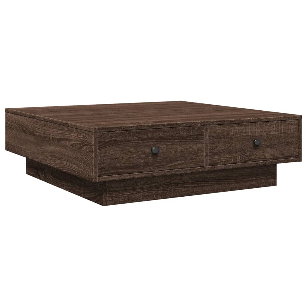Salongbord Brun Eik 90X90X28 Cm Konstruert Tre