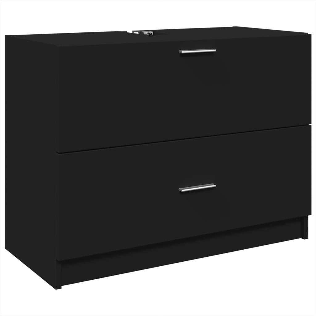 Servantskap Svart 78X37X59 Cm Konstruert Tre