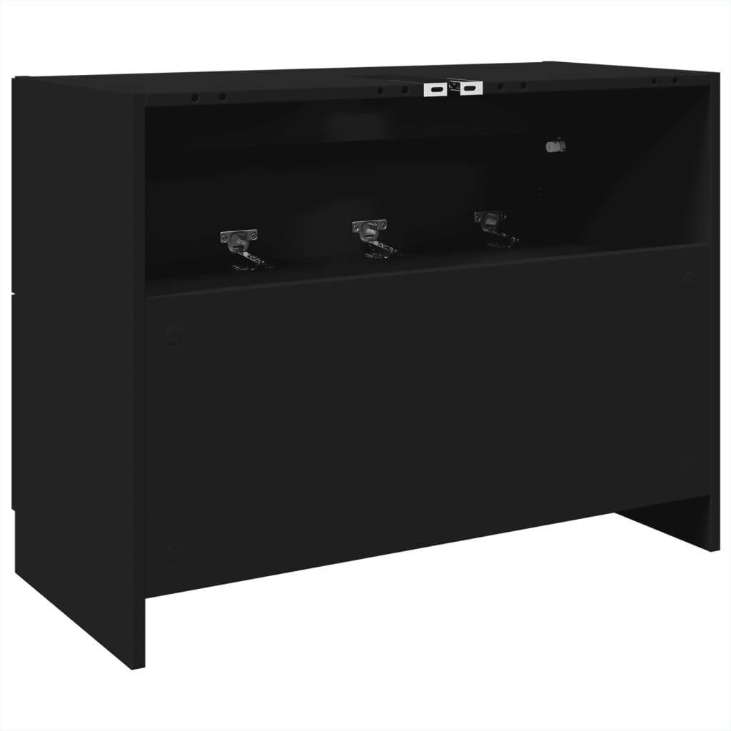 Servantskap Svart 78X37X59 Cm Konstruert Tre