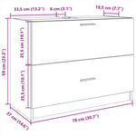 Servantskap Svart 78X37X59 Cm Konstruert Tre
