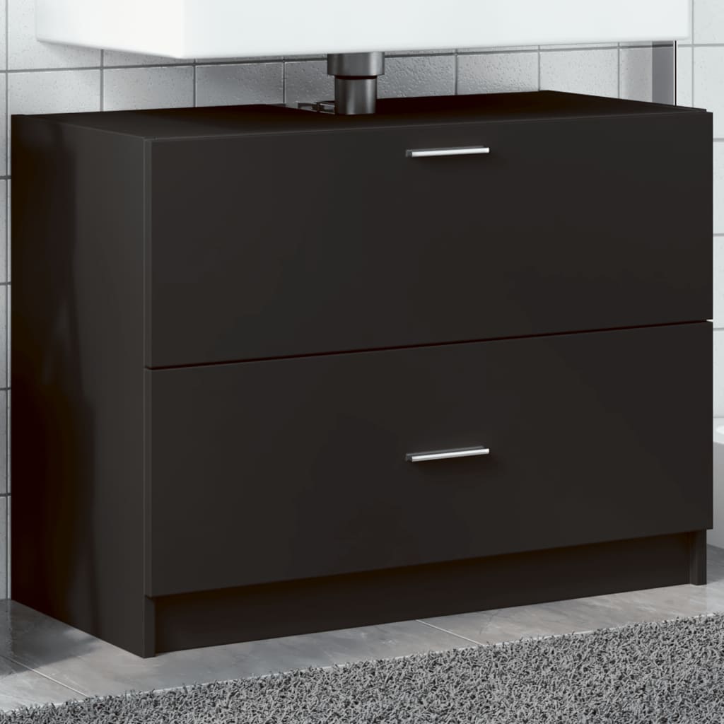 Servantskap Svart 78X37X59 Cm Konstruert Tre